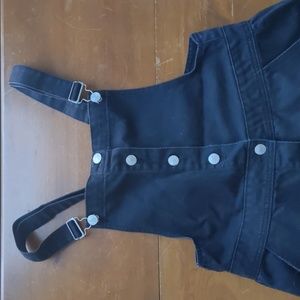 Black Denim Overall Dress